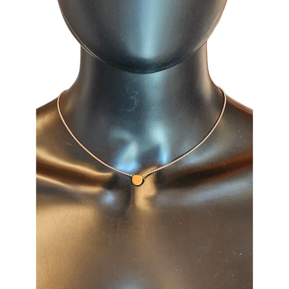 Copper Minimalist Circle/Crystal Necklace - Picture 2 of 7